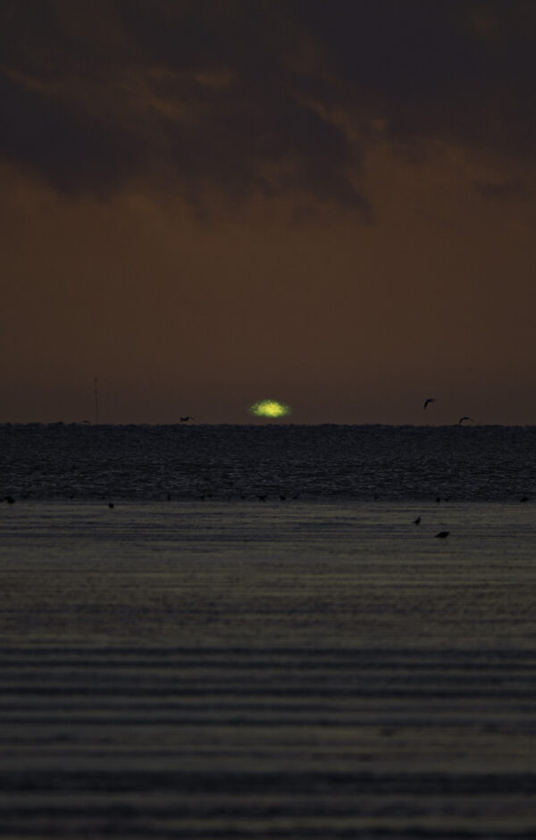 Grüner Blitz bei Sonnenuntergang, Copyright Stephan Siemon